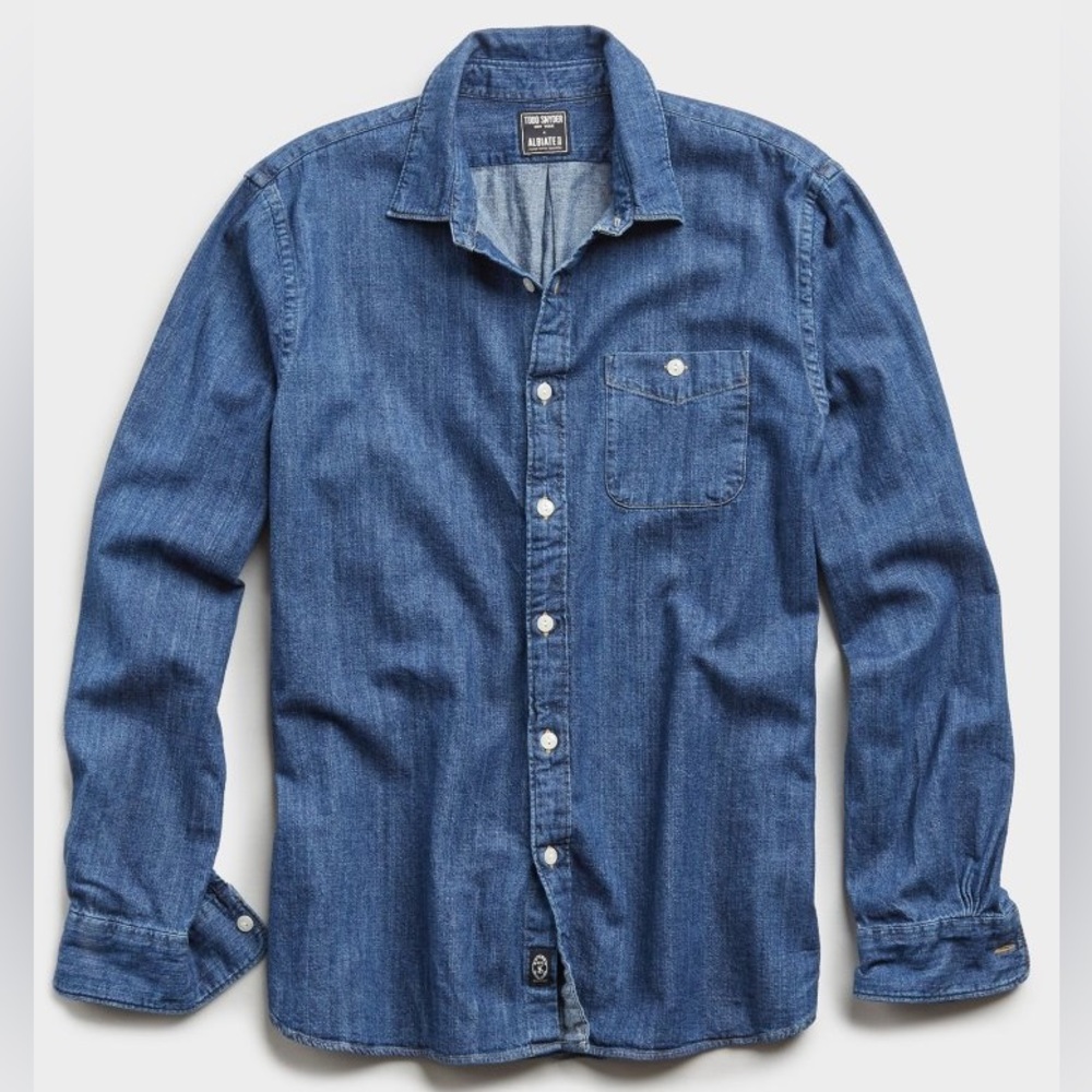 Todd Snyder X Albiate Men’s Denim Shirt, Size Small, 100% Cotton Portugal